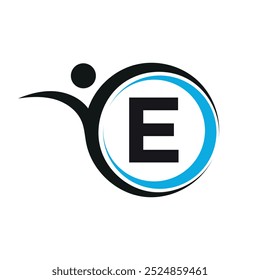 Initial Creative Logo combine with letter E vector template