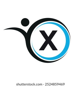 Initial Creative Logo combine with letter X vector template