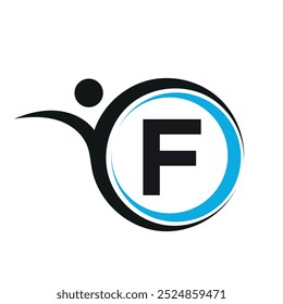 Initial Creative Logo combine with letter F vector template