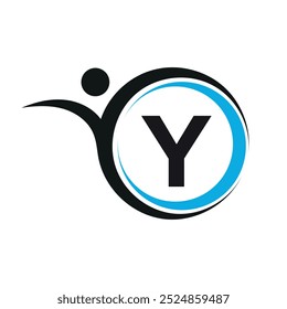 Initial Creative Logo combine with letter Y vector template