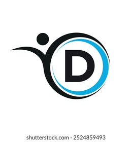 Initial Creative Logo combine with letter D vector template