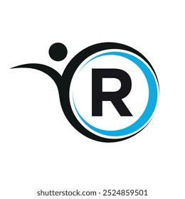 Initial Creative Logo combine with letter R vector template