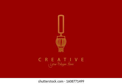 Initial I Creative Logo Icon Design. Elegant happy chinese new year design with letter style.
