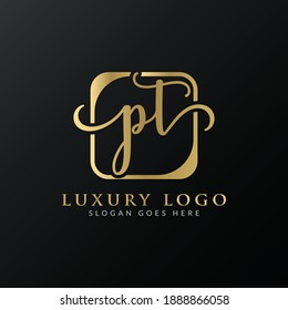 Initial Creative Luxury PT Logo Vector Template
