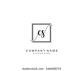 Initial CS beauty monogram and elegant logo design, handwriting logo of initial signature, wedding, fashion, floral and botanical with creative template.