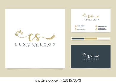 Initial CS Feminine logo collections and business card template.

