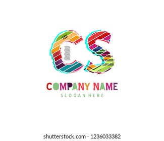 Initial CS Full color initial logo vector