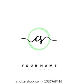 Initial CS handwriting logo