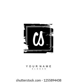 Initial CS handwriting logo vector