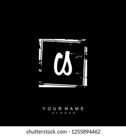 Initial CS handwriting logo vector