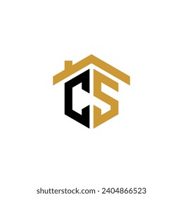 Initial CS home logo with creative house element	
