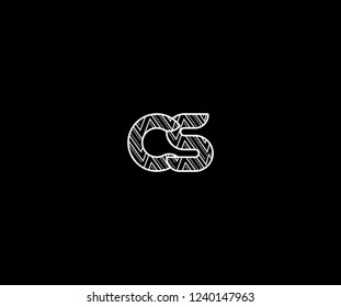 initial CS letter linked zig zag dots pattern modern monogram logo
