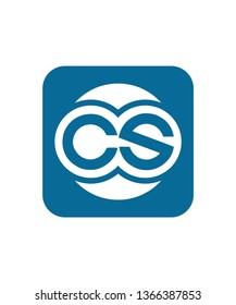 initial CS logo design, vector