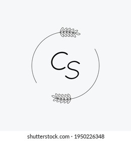 Initial CS Logo Handwriting Lettering fashion modern