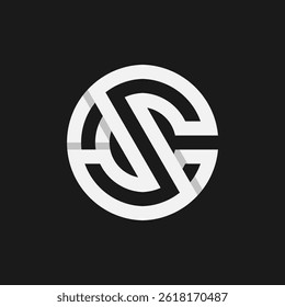 Initial CS Monogram Logo, letter C with S combination, vector illustration