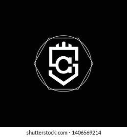 Initial CS SC Home Logo design. Real estate business logo in black 