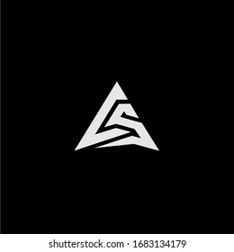 initial CS triangle monogram logo design icon vector template