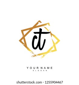Initial CT handwriting logo vector
