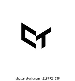 initial CT logo design vector