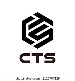 initial CTS hexagon logo creative 