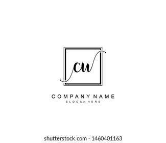 Initial CU beauty monogram and elegant logo design, handwriting logo of initial signature, wedding, fashion, floral and botanical with creative template.