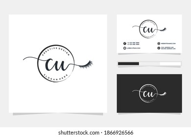 Colecciones iniciales del logotipo femenino de CU y plantilla de tarjeta de visita.
