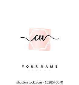 Initial CU handwriting logo