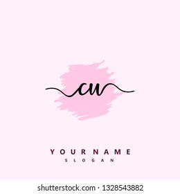 Initial CU handwriting logo