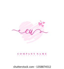 Initial CU handwriting logo