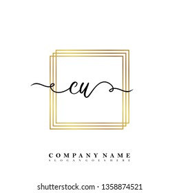 Initial CU handwriting logo
