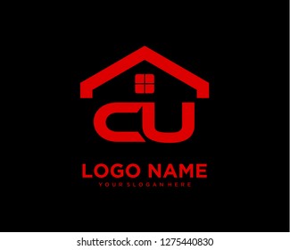 Initial CU home logo vector.