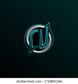 Initial CU logo design, Initial CV logo design with Circle style, Logo for game, esport, community or business.