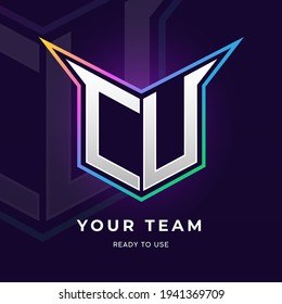 Initial CU logo design with strong shape, Logo for game, esport, initial gaming, community or business.