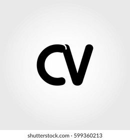 initial cv black business logo