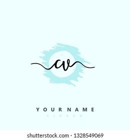 Initial CV handwriting logo