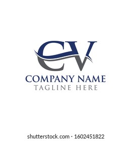 Initial CV Letter Logo Design Vector Template. CV Logo Design