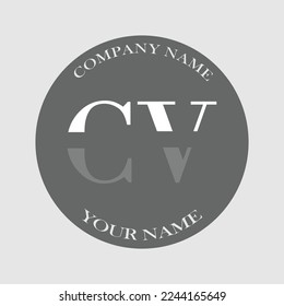 Initial CV letter logo typography elegant modern illustration monogram creative