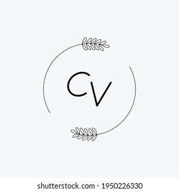 Logo CV inicial Escritura a mano Moda de las letras moderna