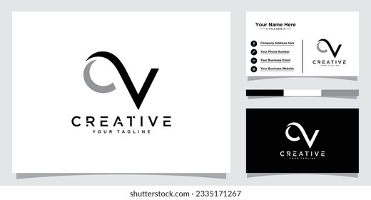 Initial CV, VC Alphabets Letters Logo Monogram