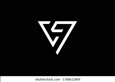 Initial CV VC modern monogram and elegant logo design, Professional Letters Vector Icon Logo on black background.