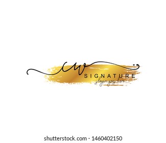 Initial CW beauty monogram and elegant logo design, handwriting logo of initial signature, wedding, fashion, floral and botanical with creative template.