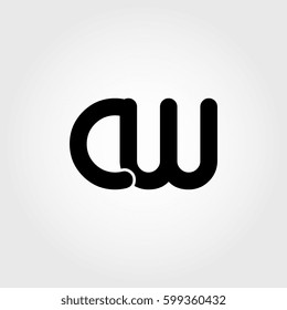 initial cw black business logo