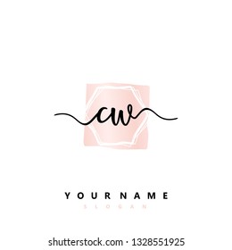 Initial CW handwriting logo