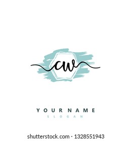 Initial CW handwriting logo