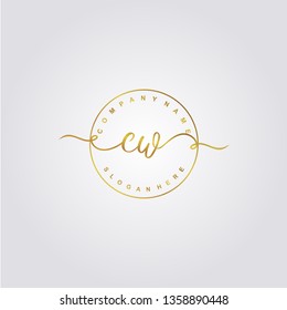 Initial CW handwriting logo
