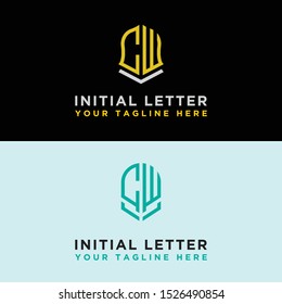Initial CW Logo Set modern graphic design. Inspiring logo design for all companies. -Vectors