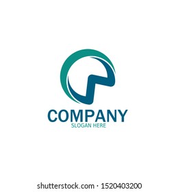 Initial CW, WC Logo monogram design template. Simple circle style modern logo.