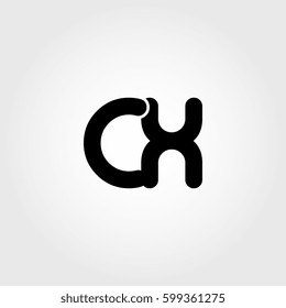 initial cx black business logo