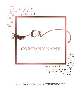 Initial CX calligraphy company eye and eyelash handwriting