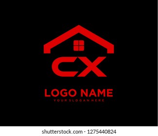 Initial CX home logo vector.